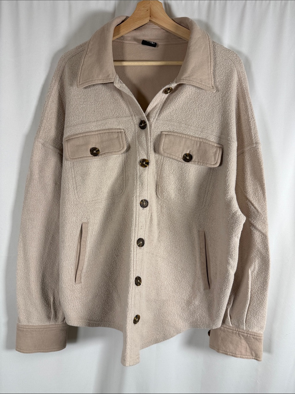 PacSun Cream Beige Teddy Shacket